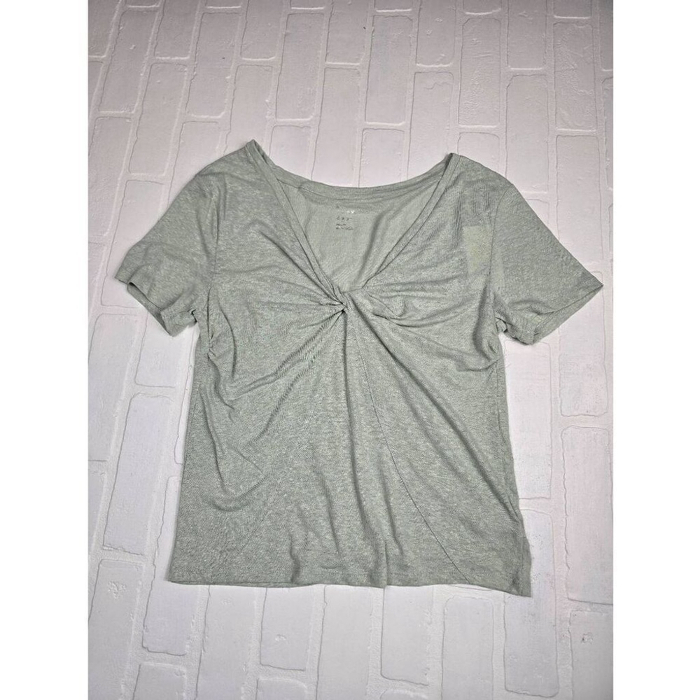 A New Day Green Twisted V Neck Top 3X